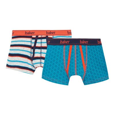 Baker by Ted Baker Pack of two boys' blue printed trunks